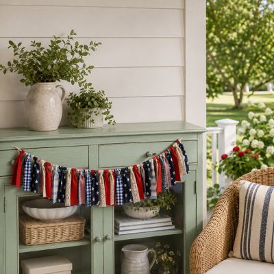 Patriotic Flag Rag Garland