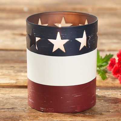 Patriotic Metal Candle Holder