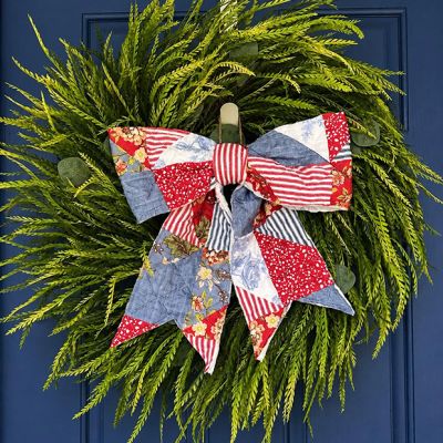 Patriotic Patchwork Wreath Bow