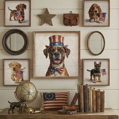 Patriotic Pets Boxer Framed Wall Decor