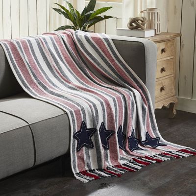 Patriotic Star Striped Throw Blanket