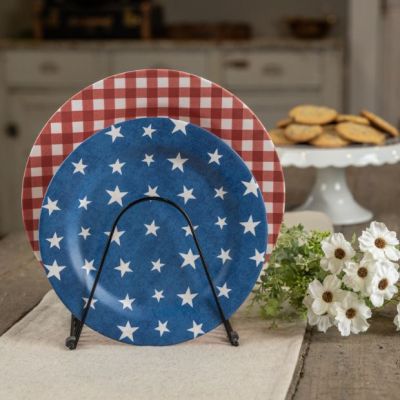 Patriotic Stars Blue Dinner Plate Set of 4
