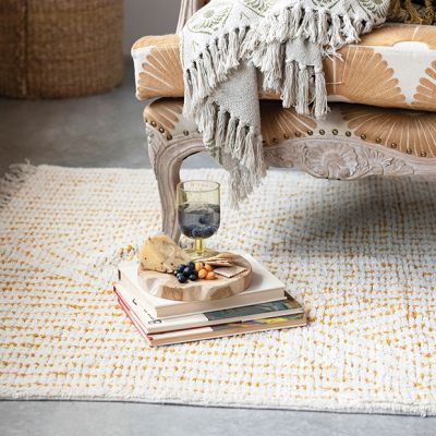 Pattern and Fringe Stonewashed Accent Rug