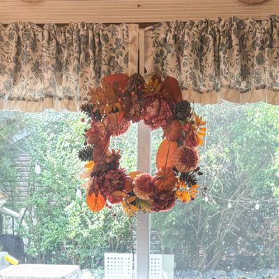 Peony and Pumpkin Fall Wreath