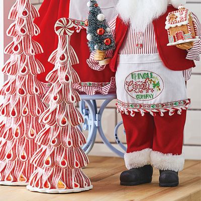Peppermint Ribbons Tabletop Tree Set of 2