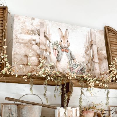 Peter Rabbit In Garden Canvas Wall Art