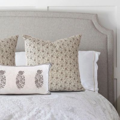 Petite Vintage Floral Cotton Throw Pillow Cover