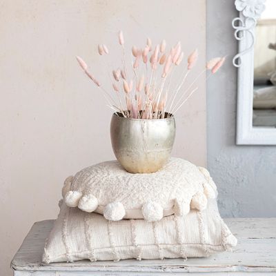 Pewter Finish Distressed Metal Planters Set 3