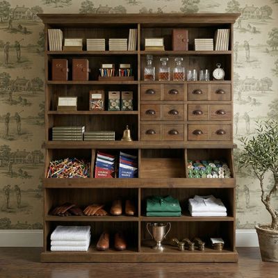 Pine Wood General Store Display Cabinet
