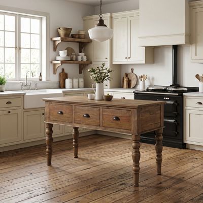 Pine Wood Kitchen Island Table