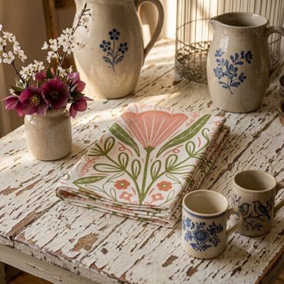 Pink Blossom Kitchen Towel Set of 2