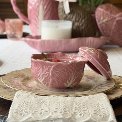 Pink Cabbage Stoneware Baker