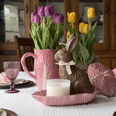 Pink Cabbage Stoneware Dish Collection Pitcher
