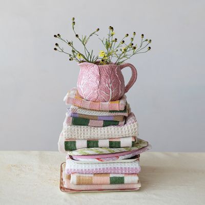 Pink Cabbage Stoneware Dish Collection Creamer