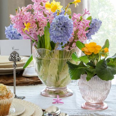 Pink Clam Shell Glass Vase