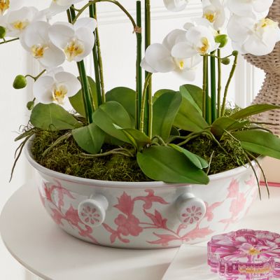 Pink Floral Clay Bowl