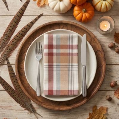 Plaid Harvest Napkin Set of 8