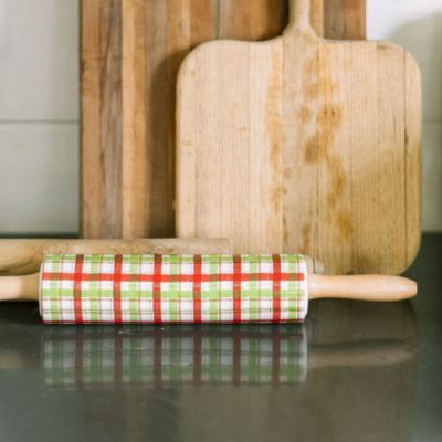 Plaid Stoneware Rolling Pin