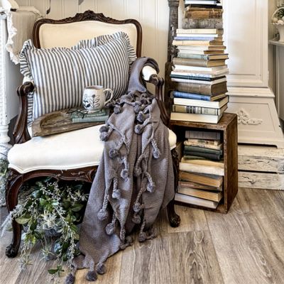Playful Poms Cotton Throw Blanket