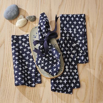 Plus Pattern Cotton Napkin Set of 4