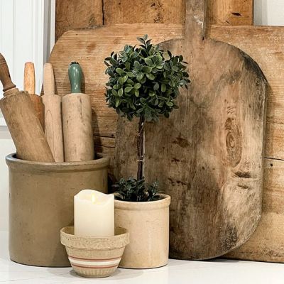 Potted Boxwood Ball Topiary 16 Inch Set of 2