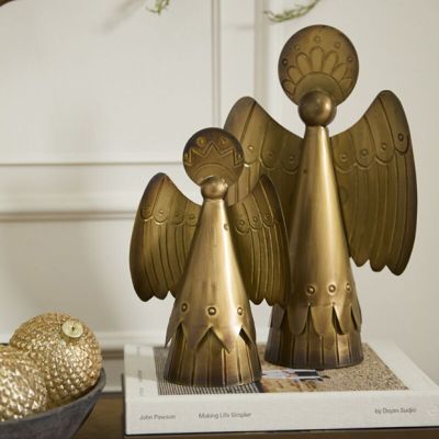 Pressed Gold Metal Angel Figure