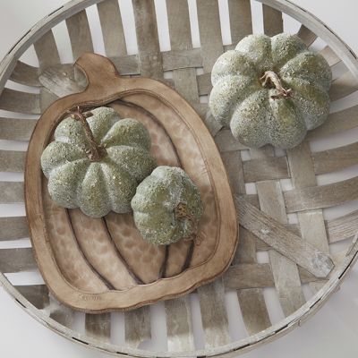 Pressed Wood Decorative Pumpkin Plate