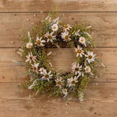 Pretty Pale Pink Faux Wildflower Wreath