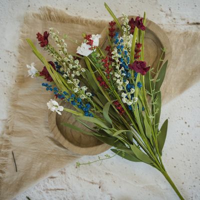 Pretty Patriotic Floral Bush Set of 4