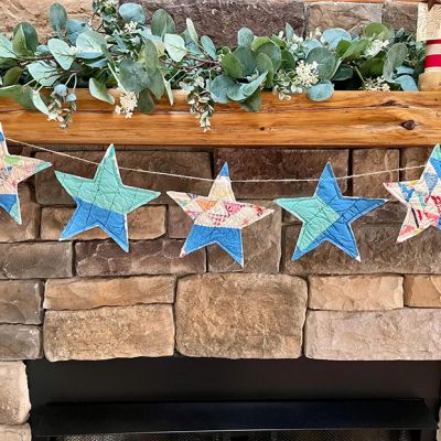 Primitive Americana Quilted Star Garland