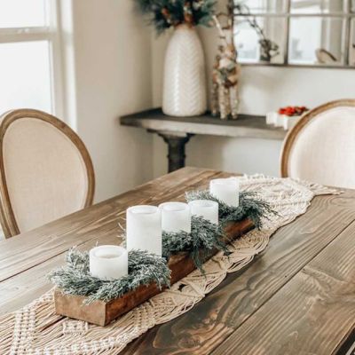Primitive Cheese Mold Wood Candle Holder