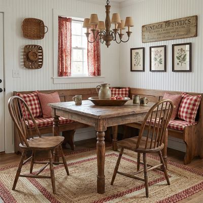 Primitive Farmhouse Reclaimed Wood Dining Table