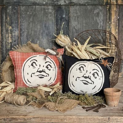 Primitive Harvest Man in the Moon Accent Pillow One of Each