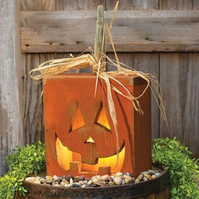 Primitive Hollow Jack O Lantern Light Box