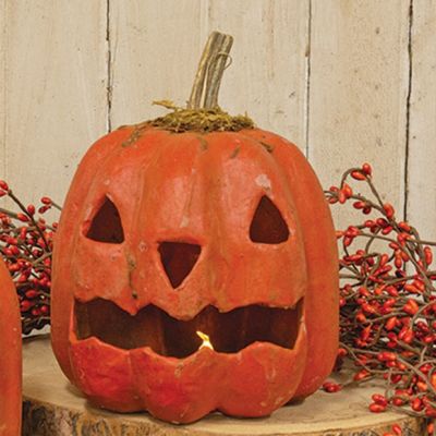 Primitive Hollow Upside Down Nose Jack O Lantern Luminary