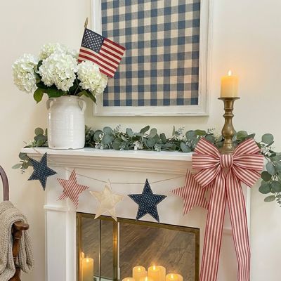 Primitive Patriotic Fabric Star Banner Garland