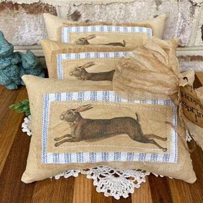 Primitive Rabbit Pillow Bowl Filler Set of 3