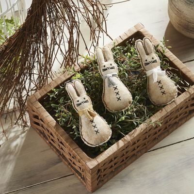 Primitive Scarfed Bunny Pillow Bowl Fillers Set of 6