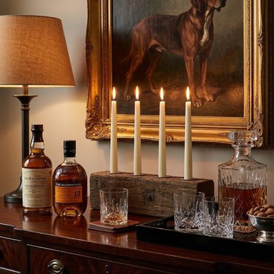 Primitive Wood Block Taper Candle Holder