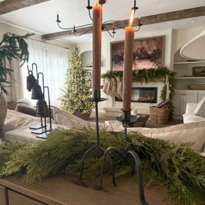 Primitive Wrought Iron Taper Candle Holder