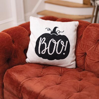 Pumpkin Boo Cotton Throw Pillow