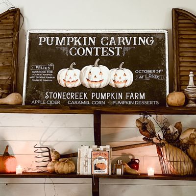 Pumpkin Carving Contest Metal Wall Sign 48 inch