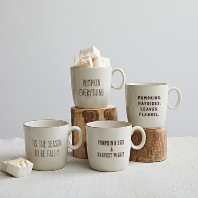 Pumpkin Everything Stoneware Mug Set of 4
