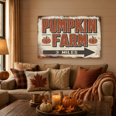 Pumpkin Farm Roadside Canvas Wall Decor