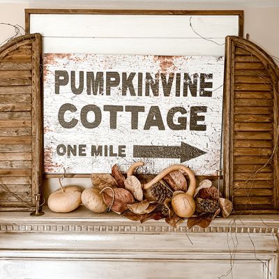 Pumpkin Vine Cottage Canvas Wall Art