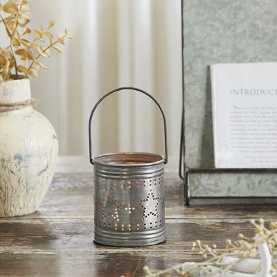Punched Stars Handled Iron Votive Holder Set of 4