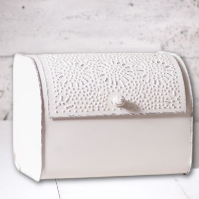 Punched Tin Lift Top Bread Box