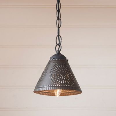 Punched Tin Single Hanging Pendant Light