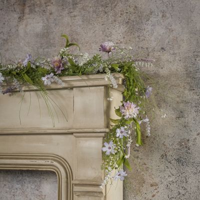 Purple Faux Wildflowers Garland