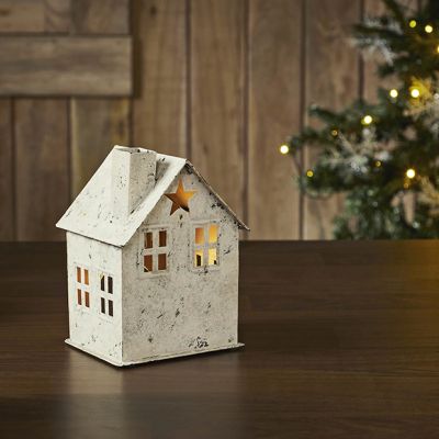 Quaint Country Primitive Star House Tealight Holder